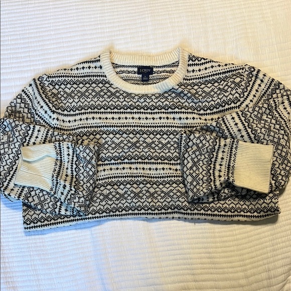 J.Crew Black and Cream Patterned Sweater - Picture 1 of 2
